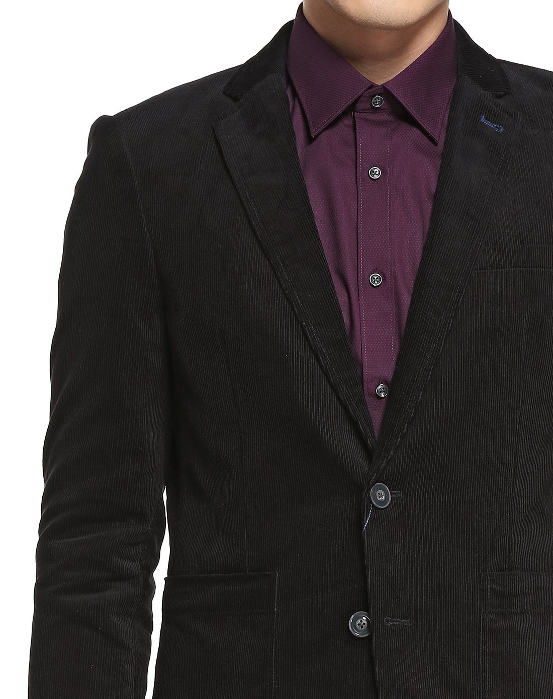 男款黑色稳重大方长袖西装