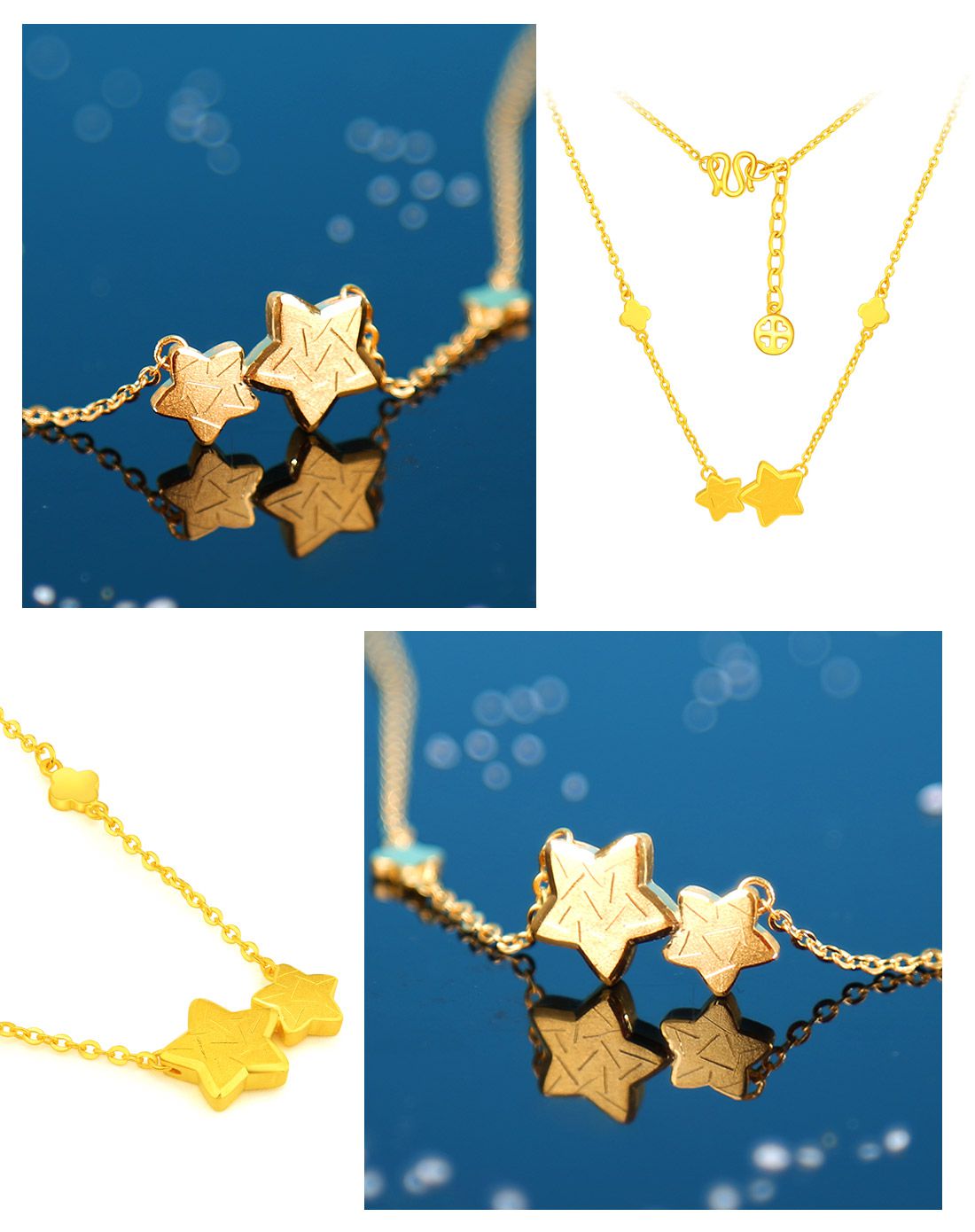 亚一珠宝专场亚一 足金黄金项链星月传奇星星相伴(约7.