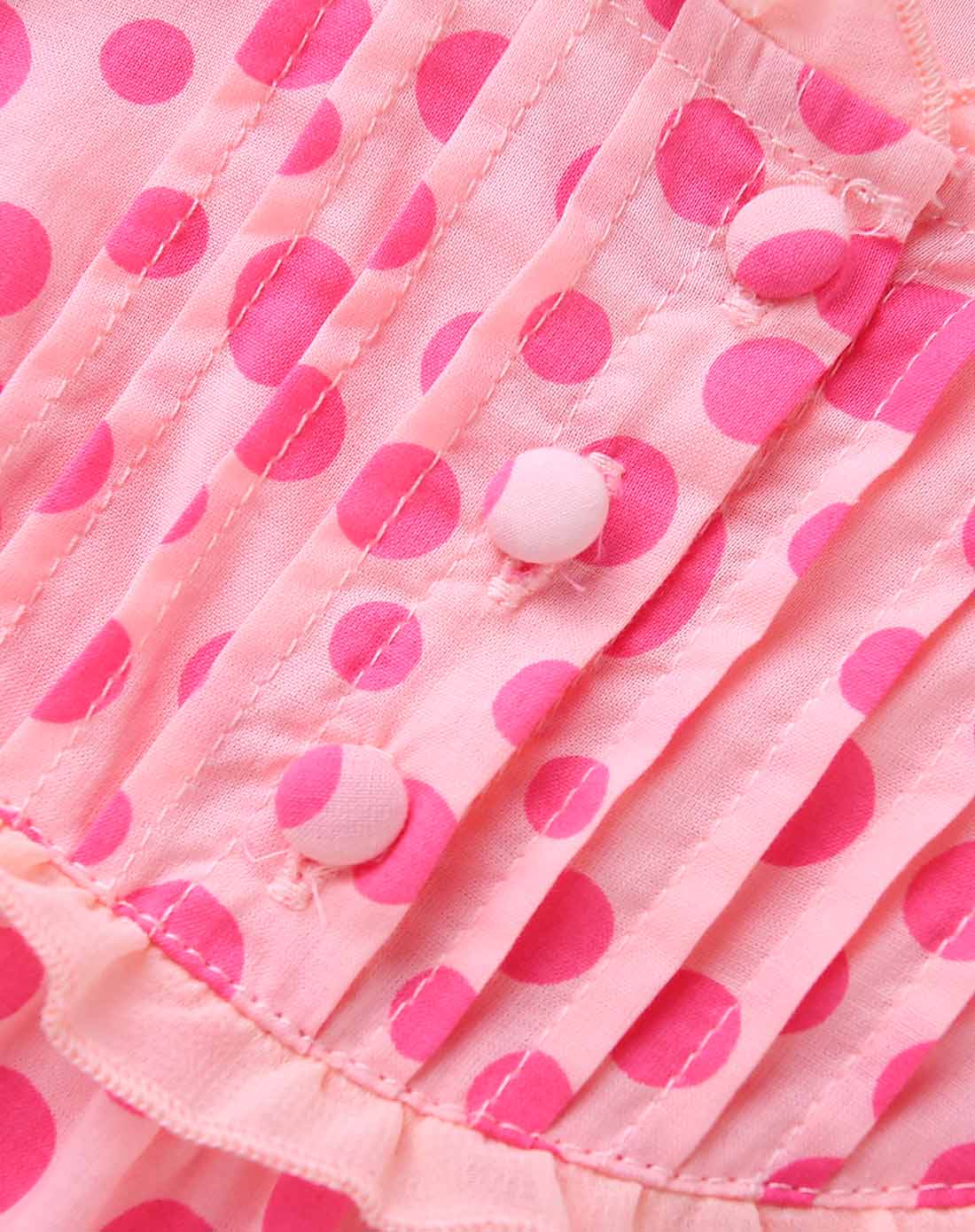 女童粉红波点涂鸦小甜妞娃娃连衣裙