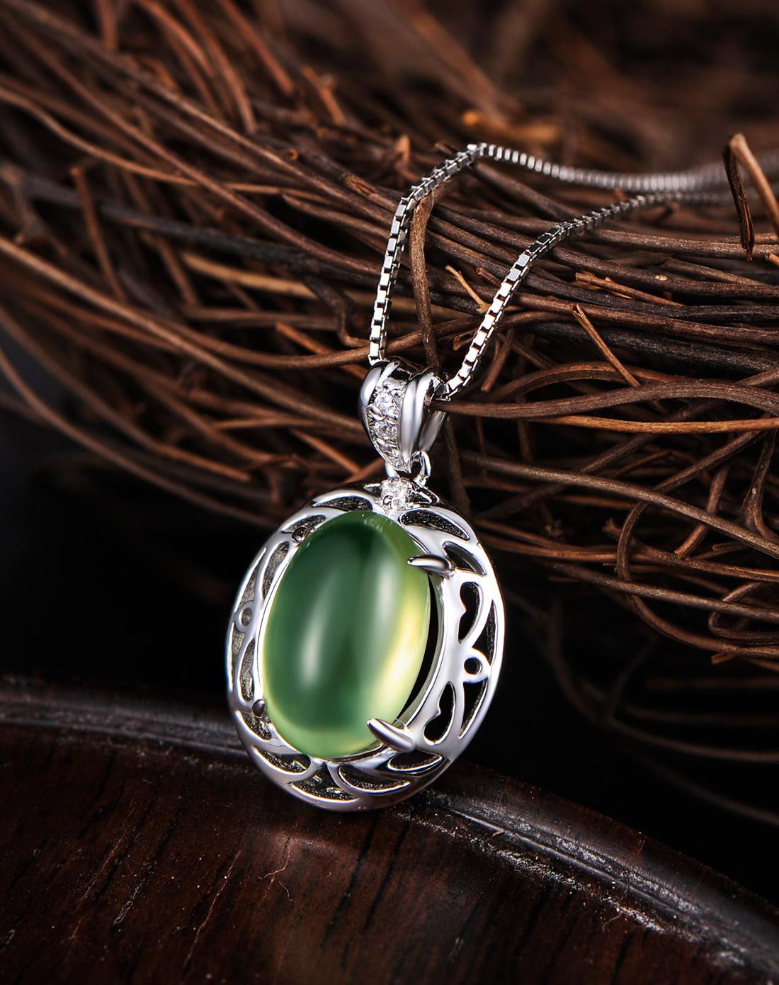 天然葡萄石吊坠