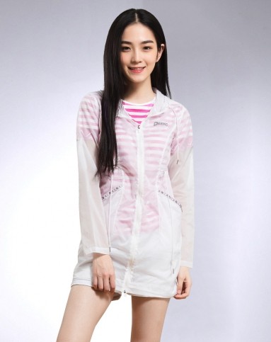 防晒带袖箍专供款 女款白色皮肤风衣