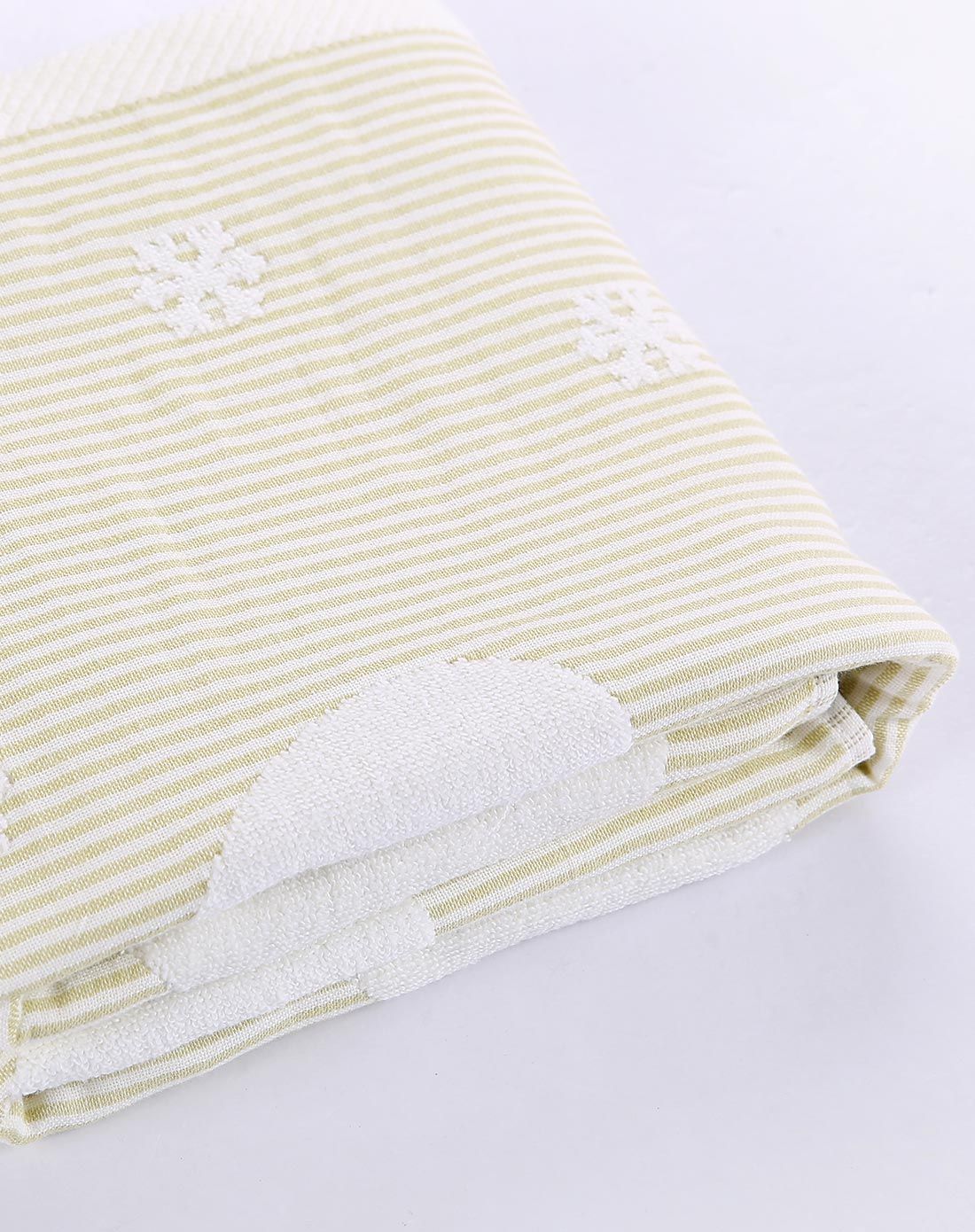 儿童绿色卡通熊纯棉毛巾被