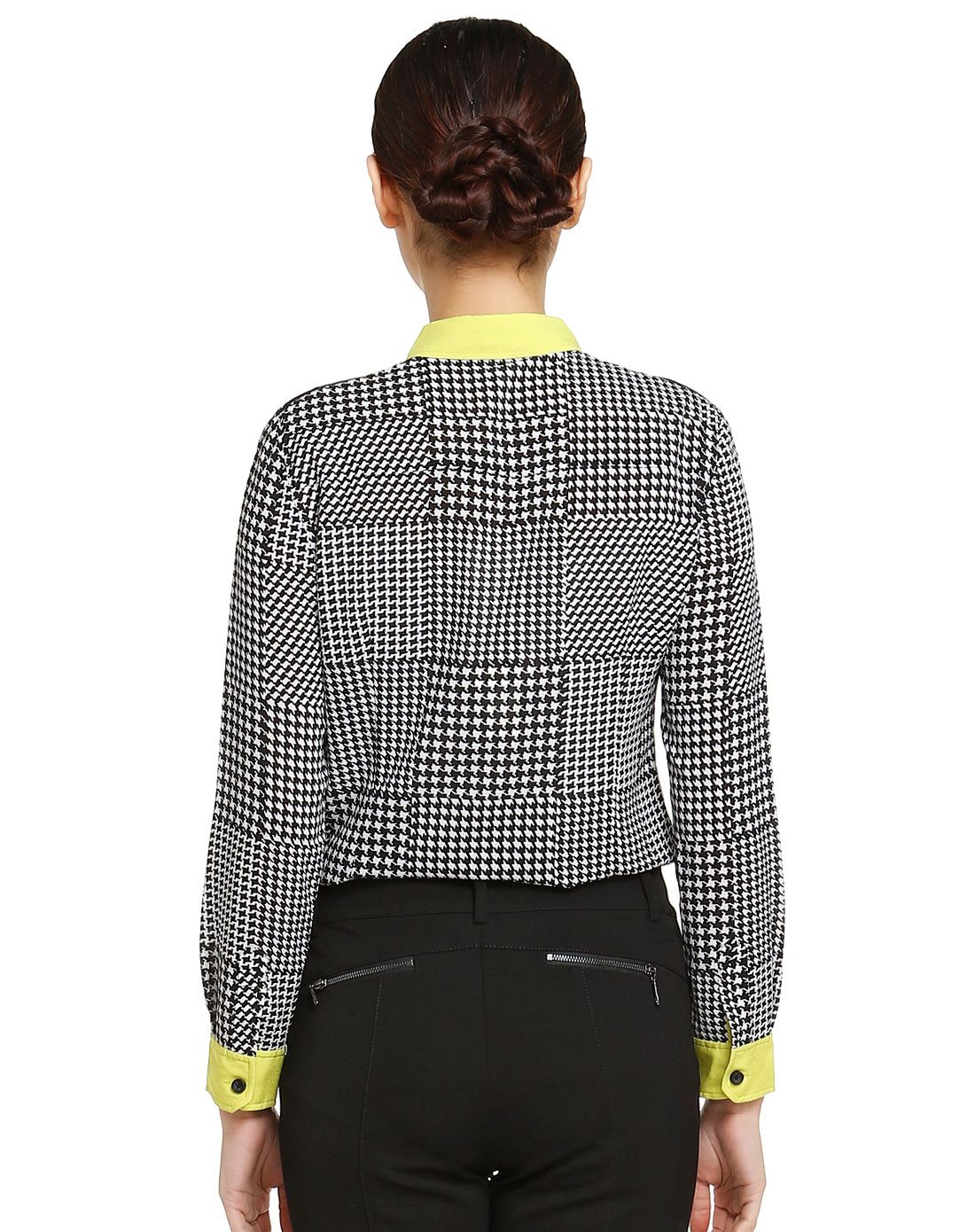 珂莱蒂尔koradior elsewhere女装专场 黑/白色时尚大方长袖衬衫