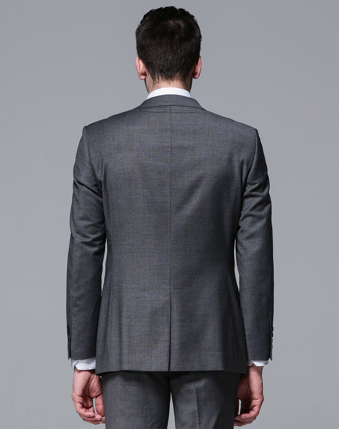男款深灰色都市时尚西服(羊毛)
