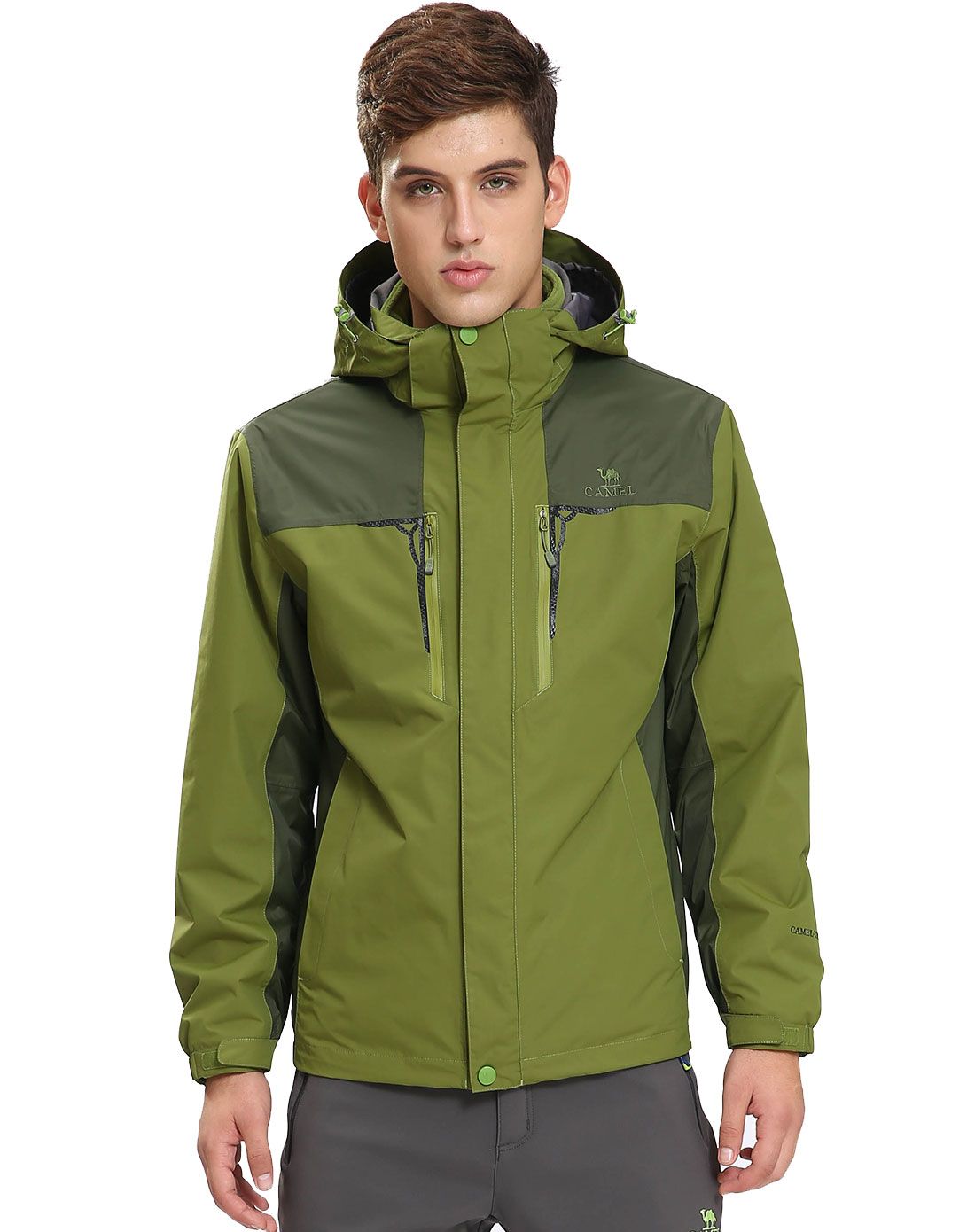 耐磨抗撕裂 男款军绿/墨绿冲锋衣