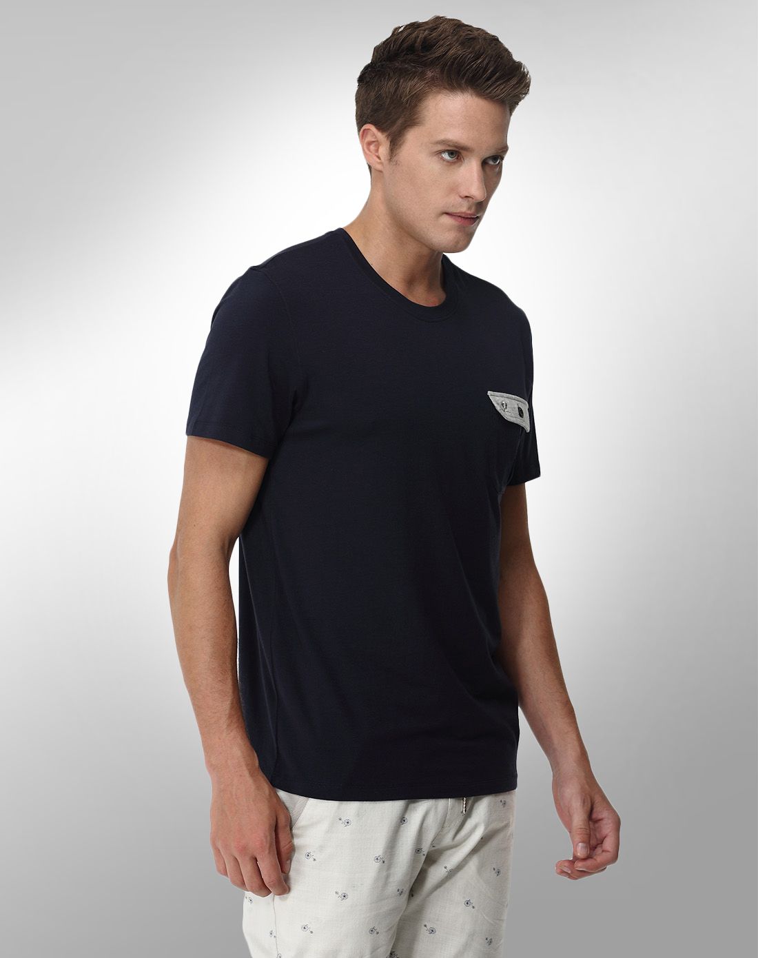 梦特娇montagut男女系列梦特娇男装圆领贴袋t恤黑色am513701_唯品会