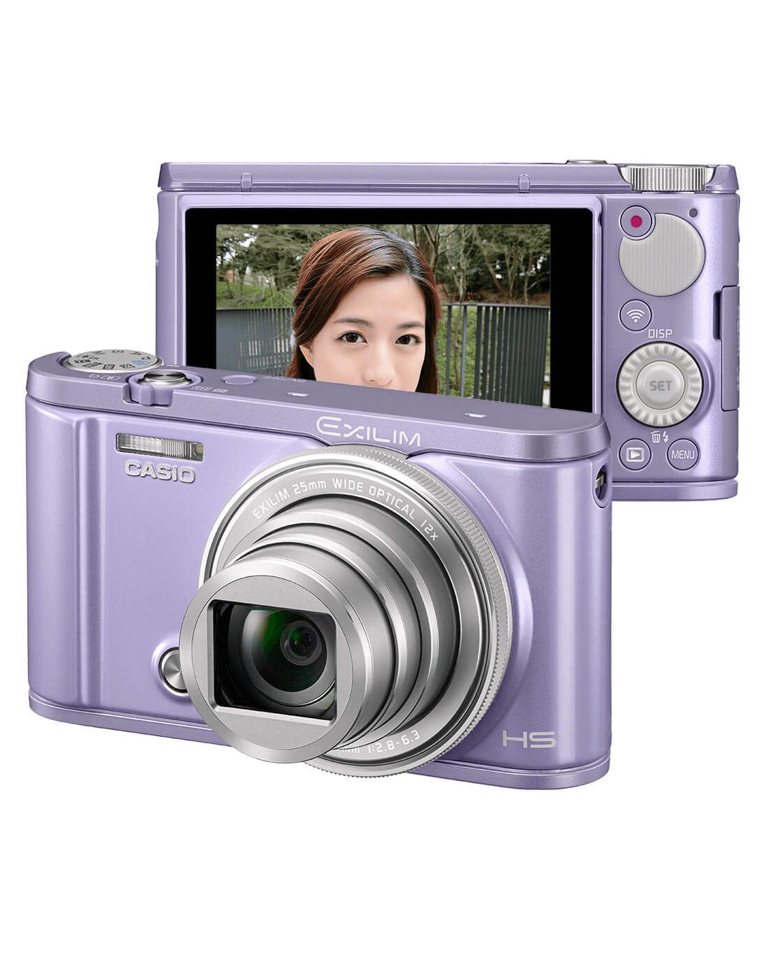 卡西欧ex-zr3600自拍神器浅紫数码相机