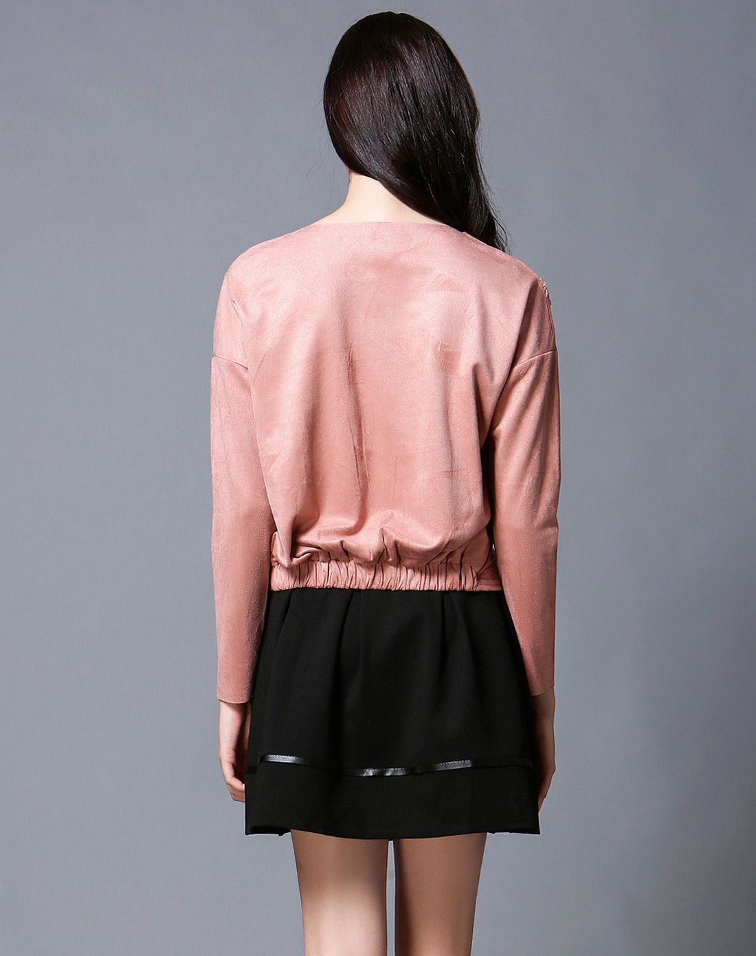 女款皮粉色上衣