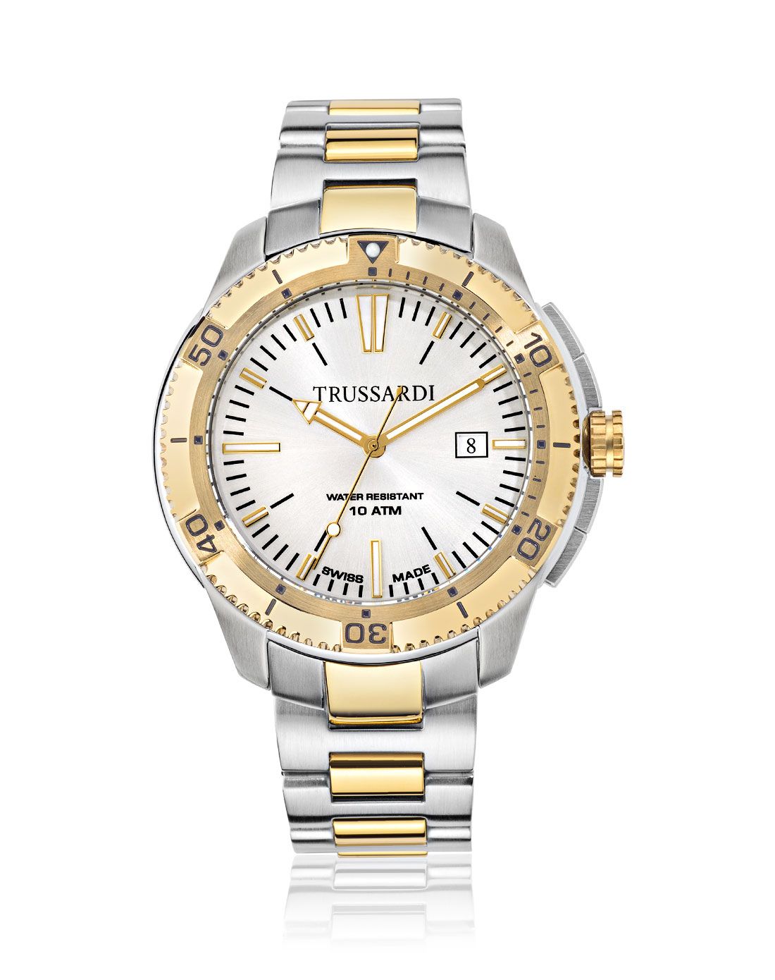 trussardi运动家系列石英机芯金色腕表
