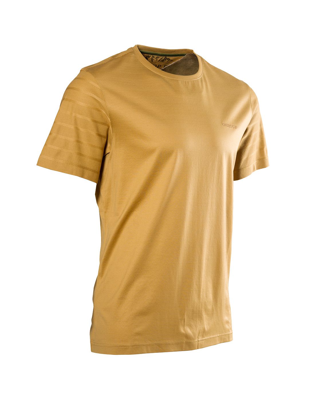 简约休闲 男款土黄领素色短t