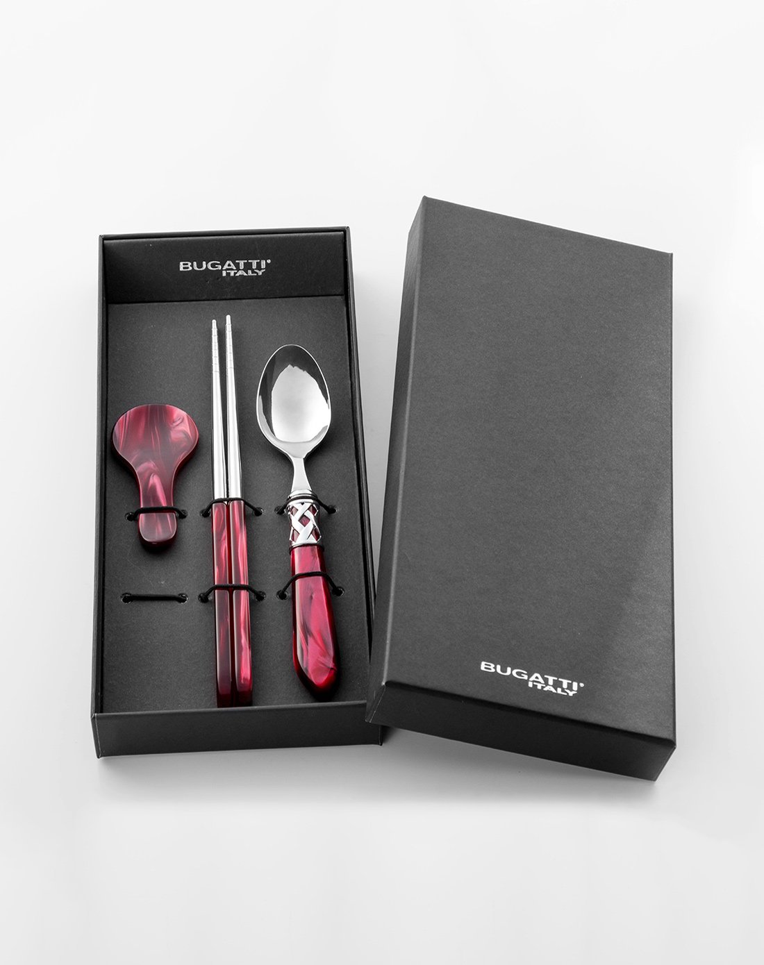 bugatti餐具套装 意大利原装进口不锈钢餐具三件套家用礼盒装