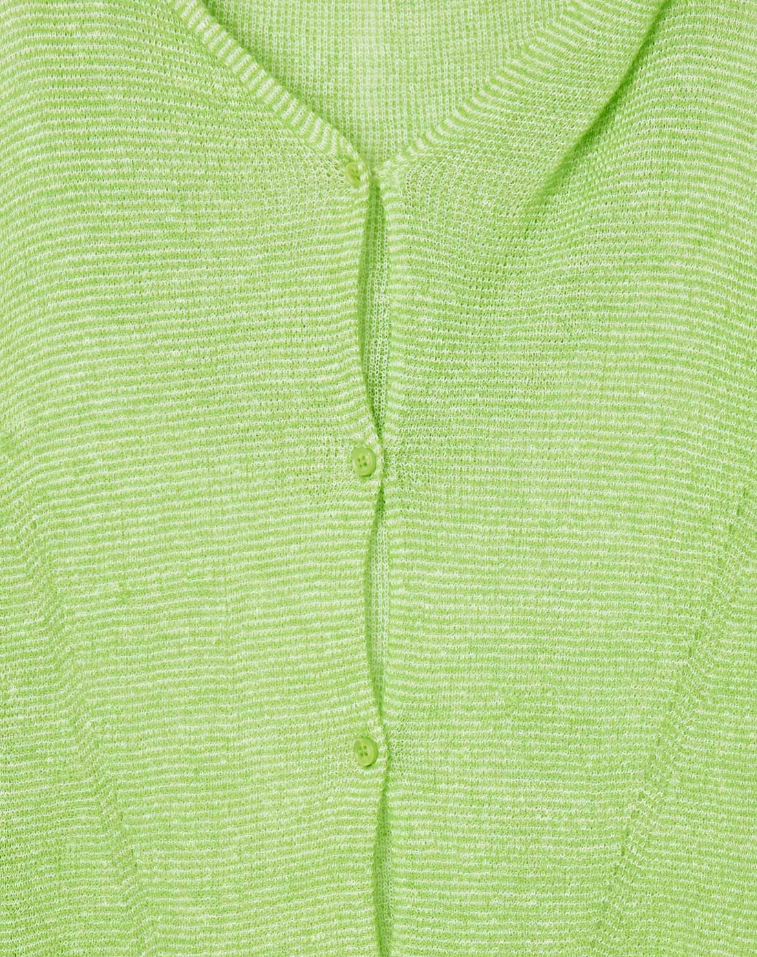 女款苹果绿双色带帽开衫