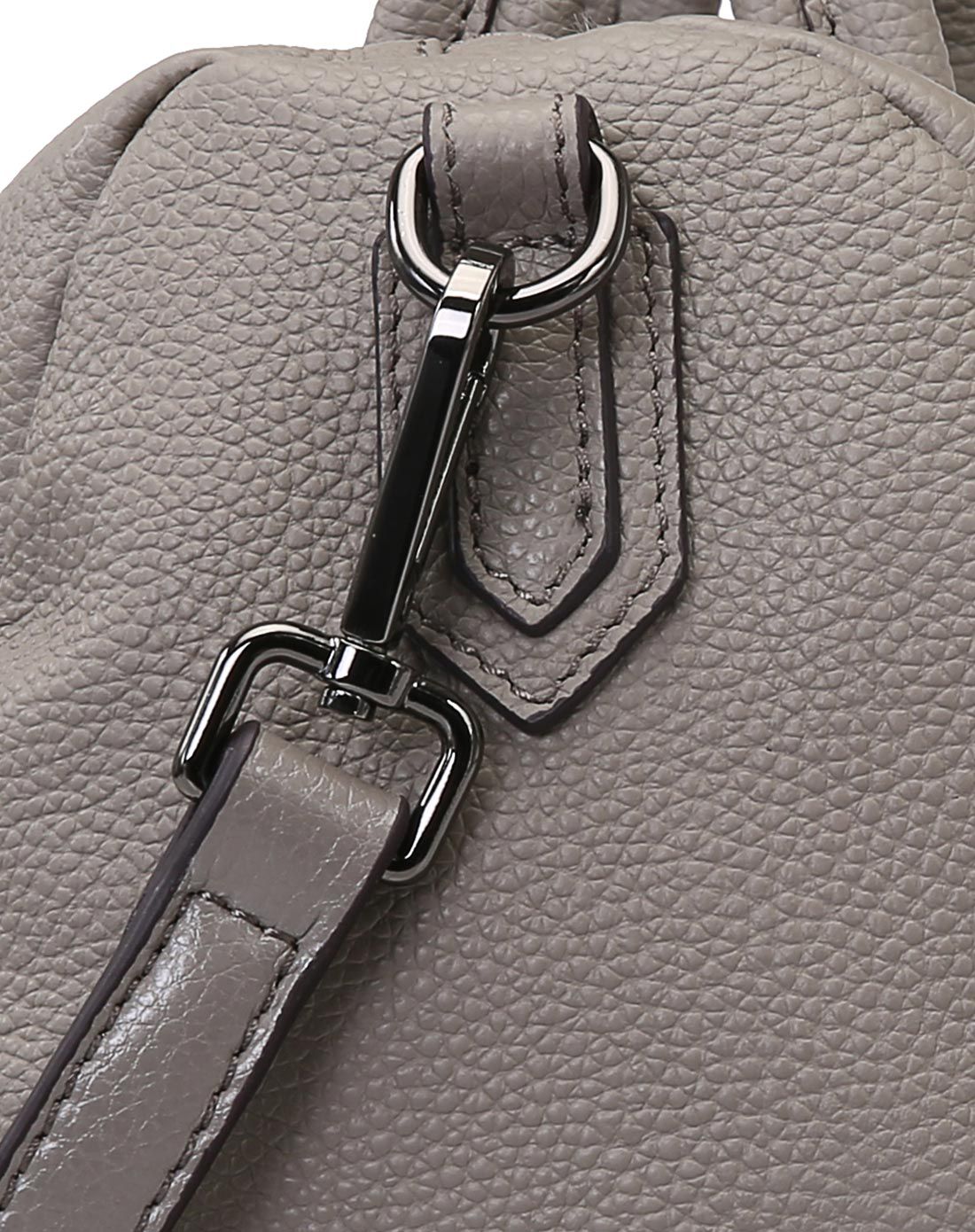 大象灰牛皮革手提斜挎枕头包