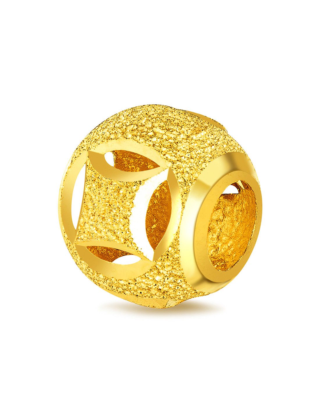 足金铜钱路路通串珠吊坠(计价)0.915克