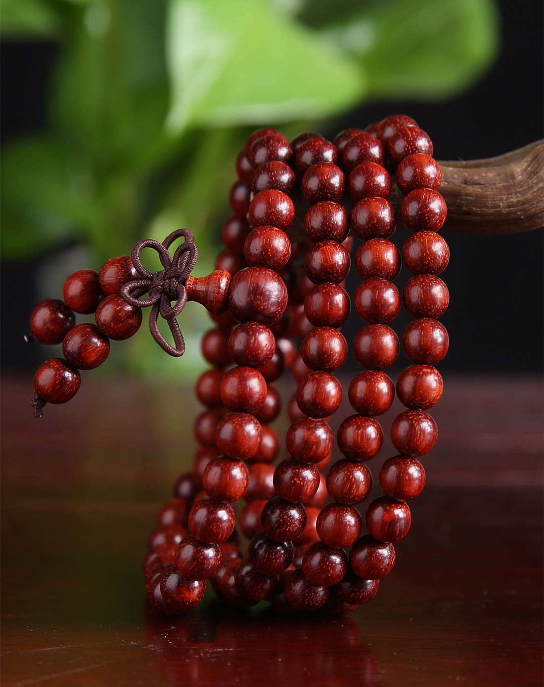 天然非洲紫檀108颗佛珠四圈6mm