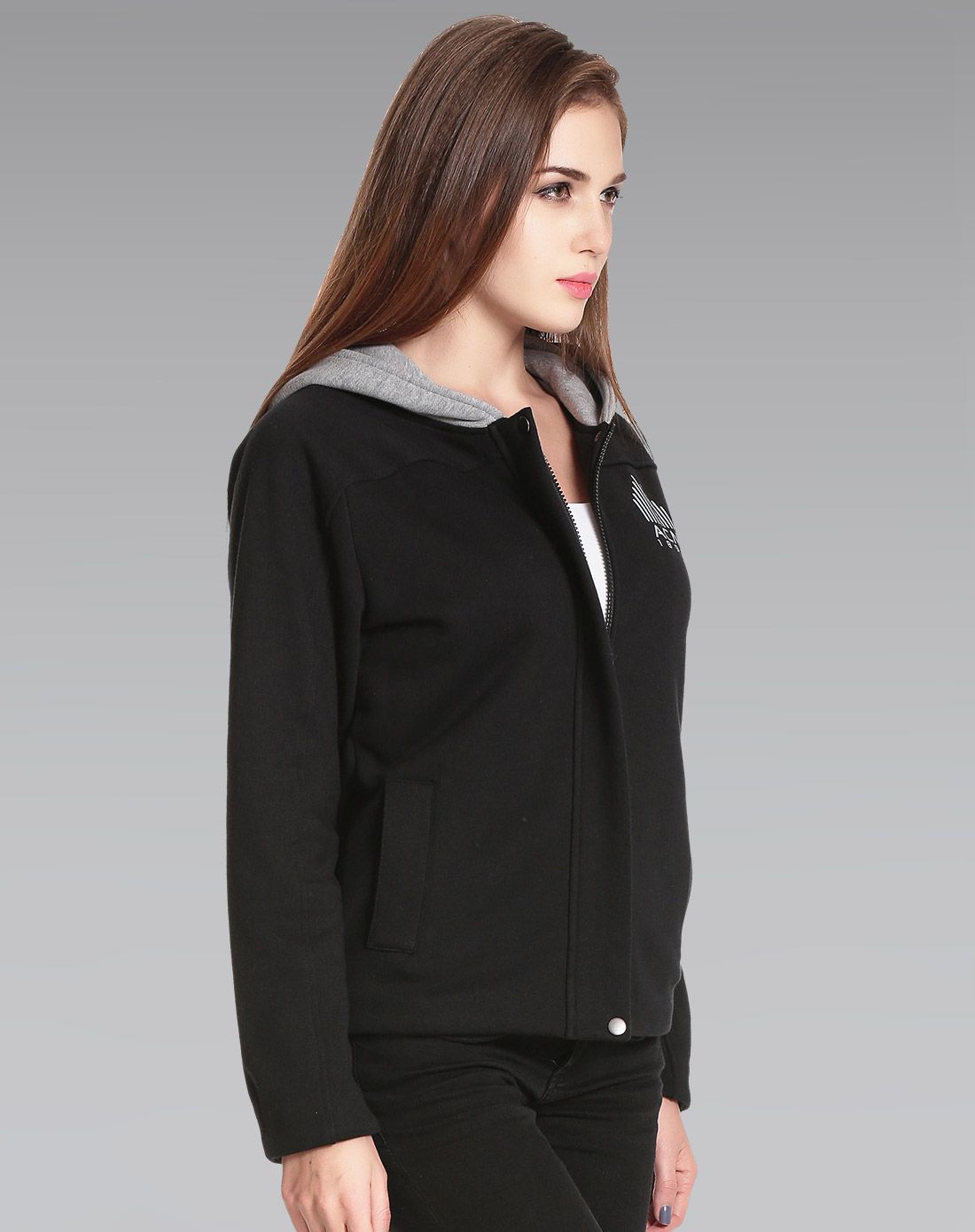 舒适柔软 女士带帽拉链衫 运动系列