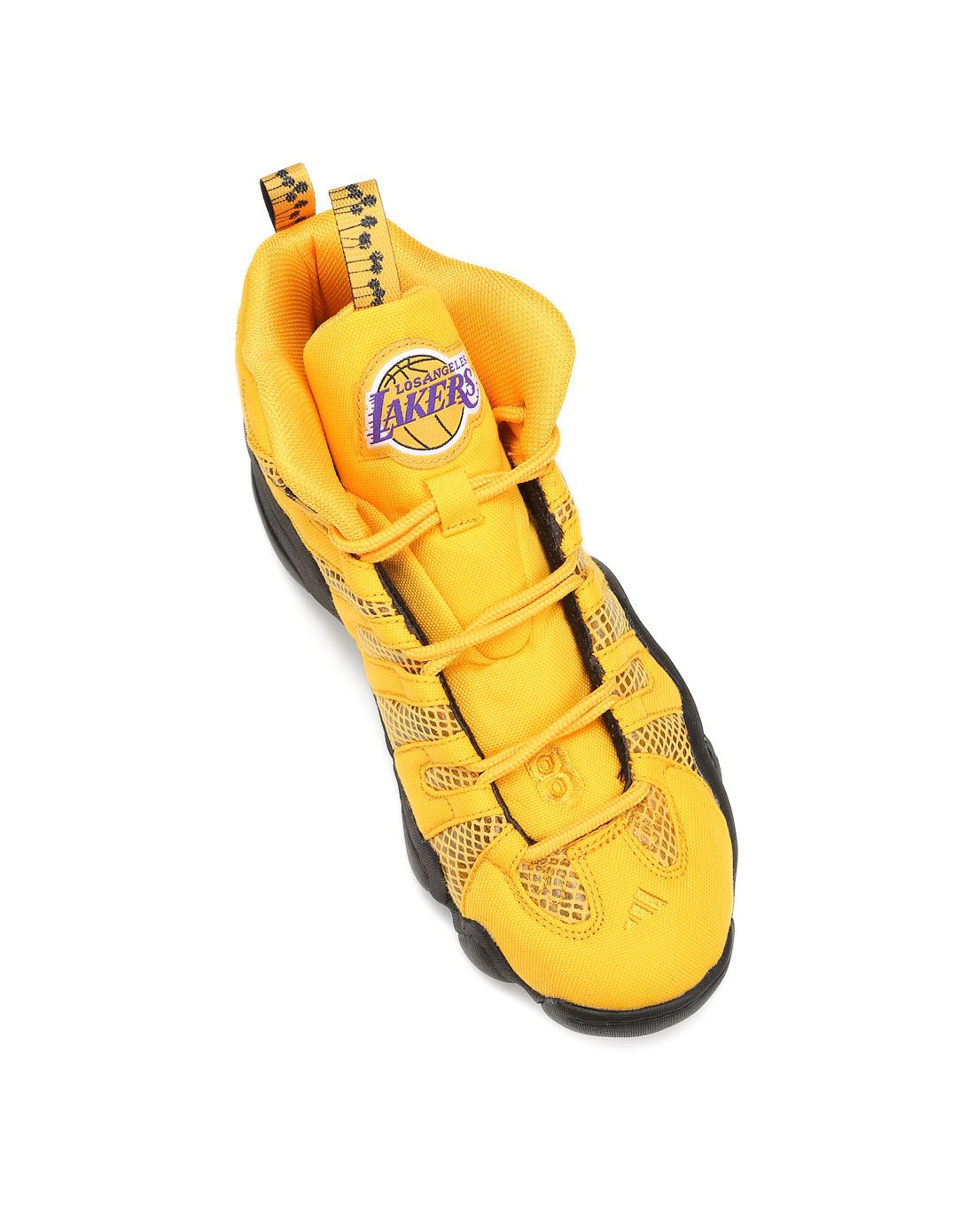 抓地耐磨 男款黄配黑色篮球鞋 湖人队图案