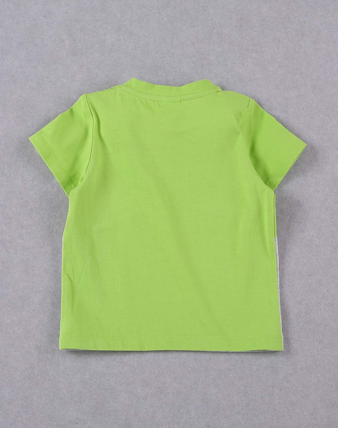 男童青柠绿三角和三脚猫撞色t恤