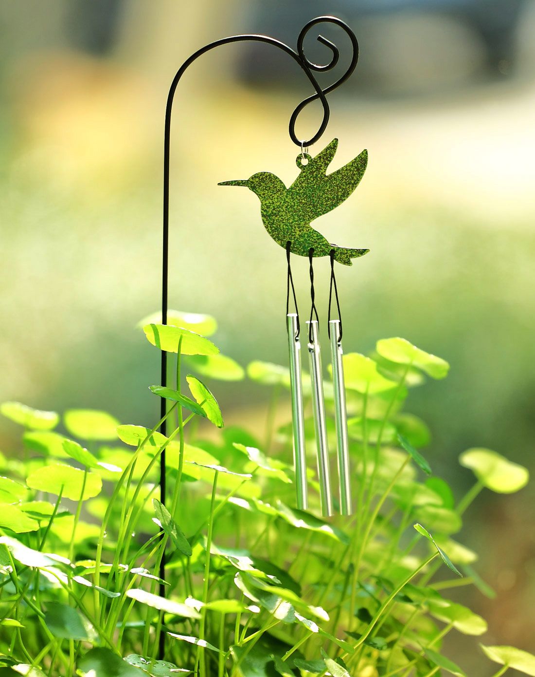 【两件起售】金属喷绘盆栽花插剪影风铃-蜂鸟