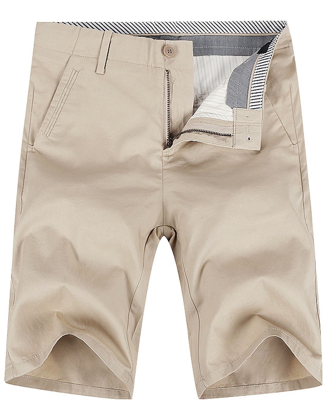 浅卡其色直筒百搭休闲短裤