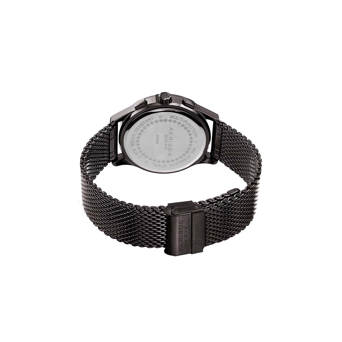 男款三指针多功能钢带石英手表42mm