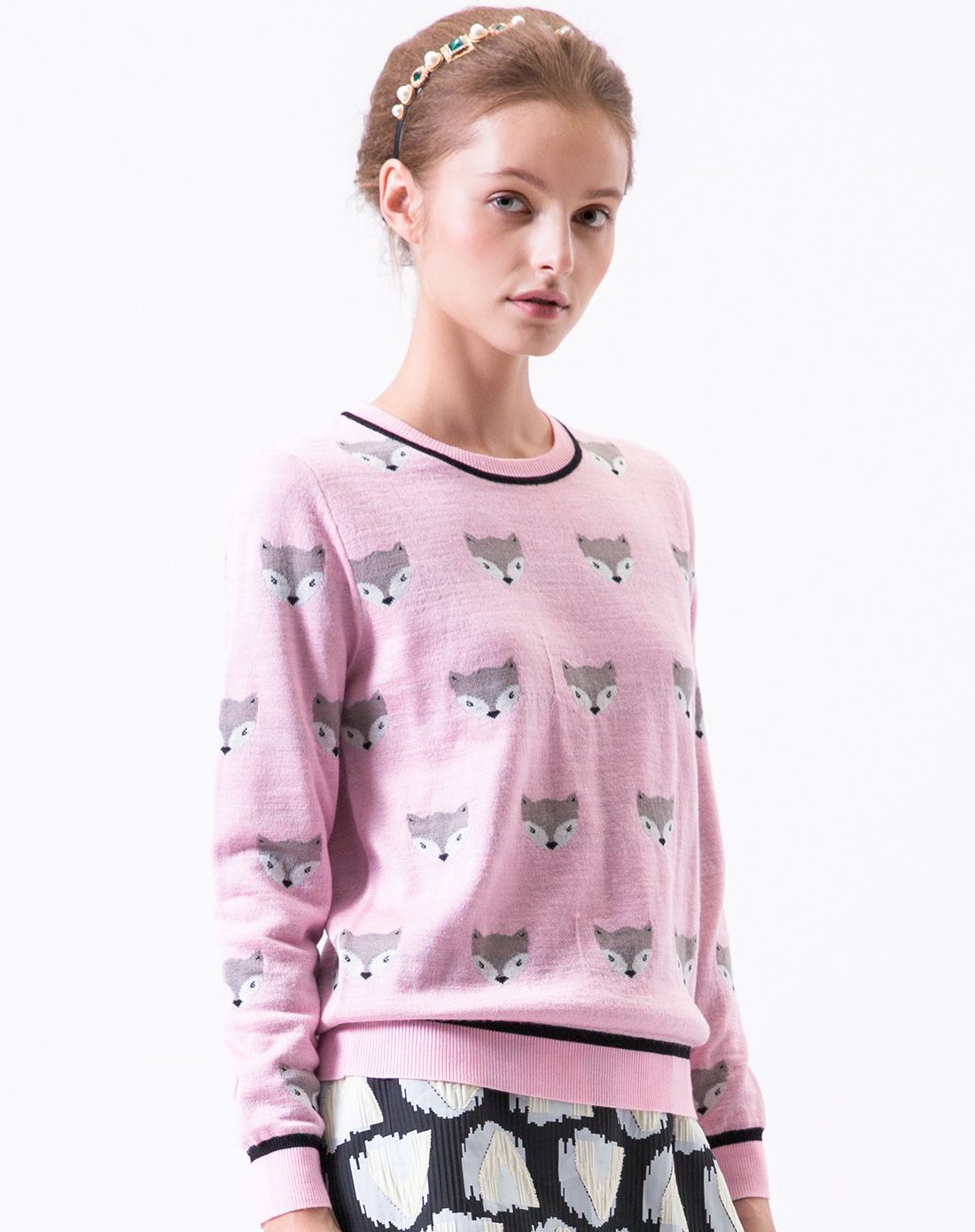 阿奇米朵arkmiido女装专场 欧美印花针织衫