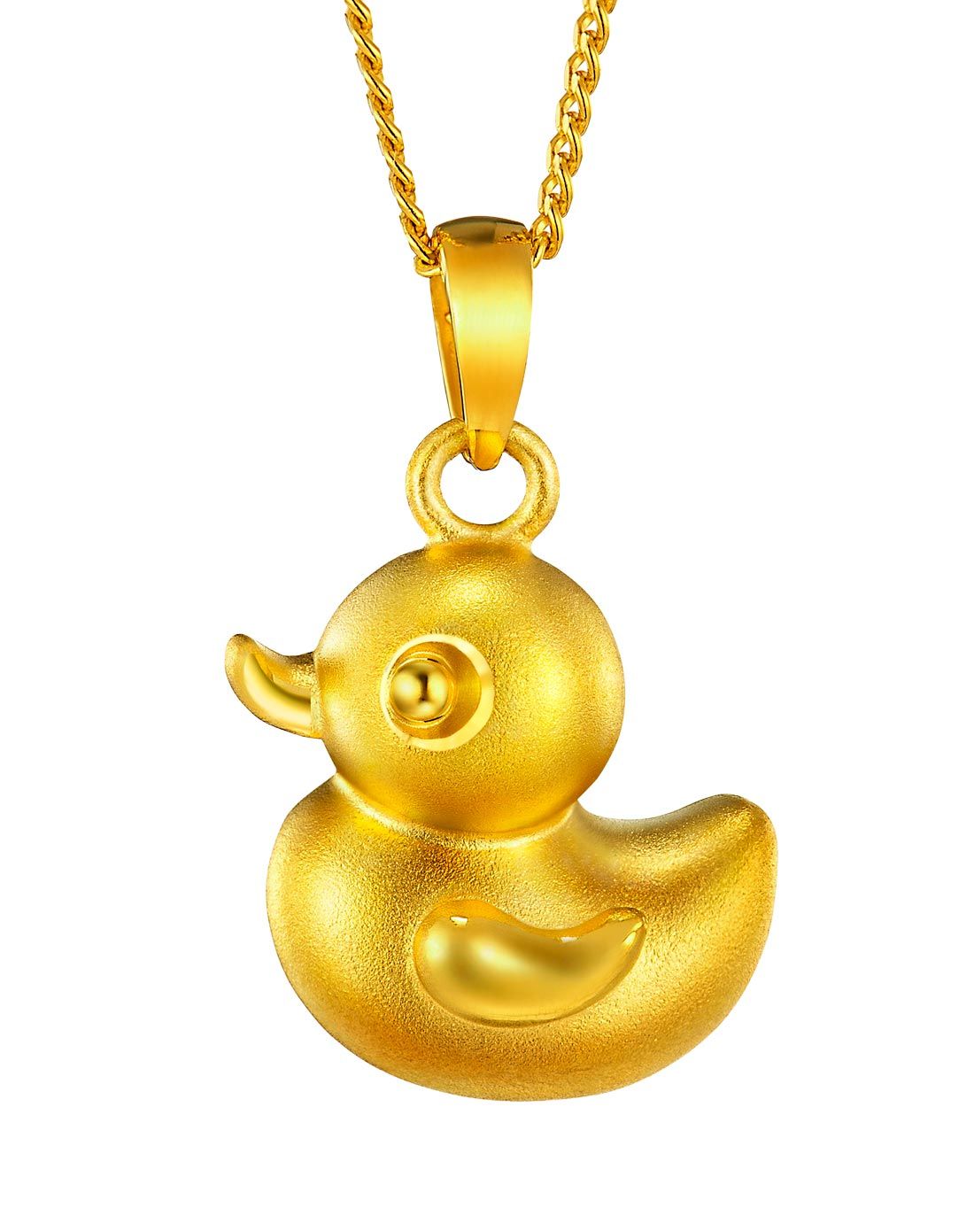足金可爱小黄鸭黄金吊坠(不含项链)2.52克