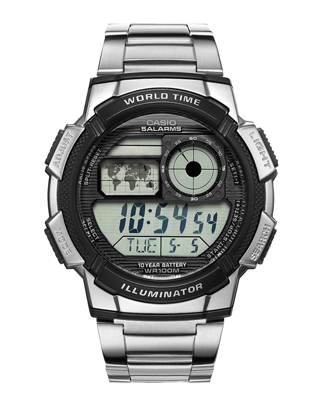 卡西欧casio10年电力多功能钢带电子男表ae1000wd1a_唯品会