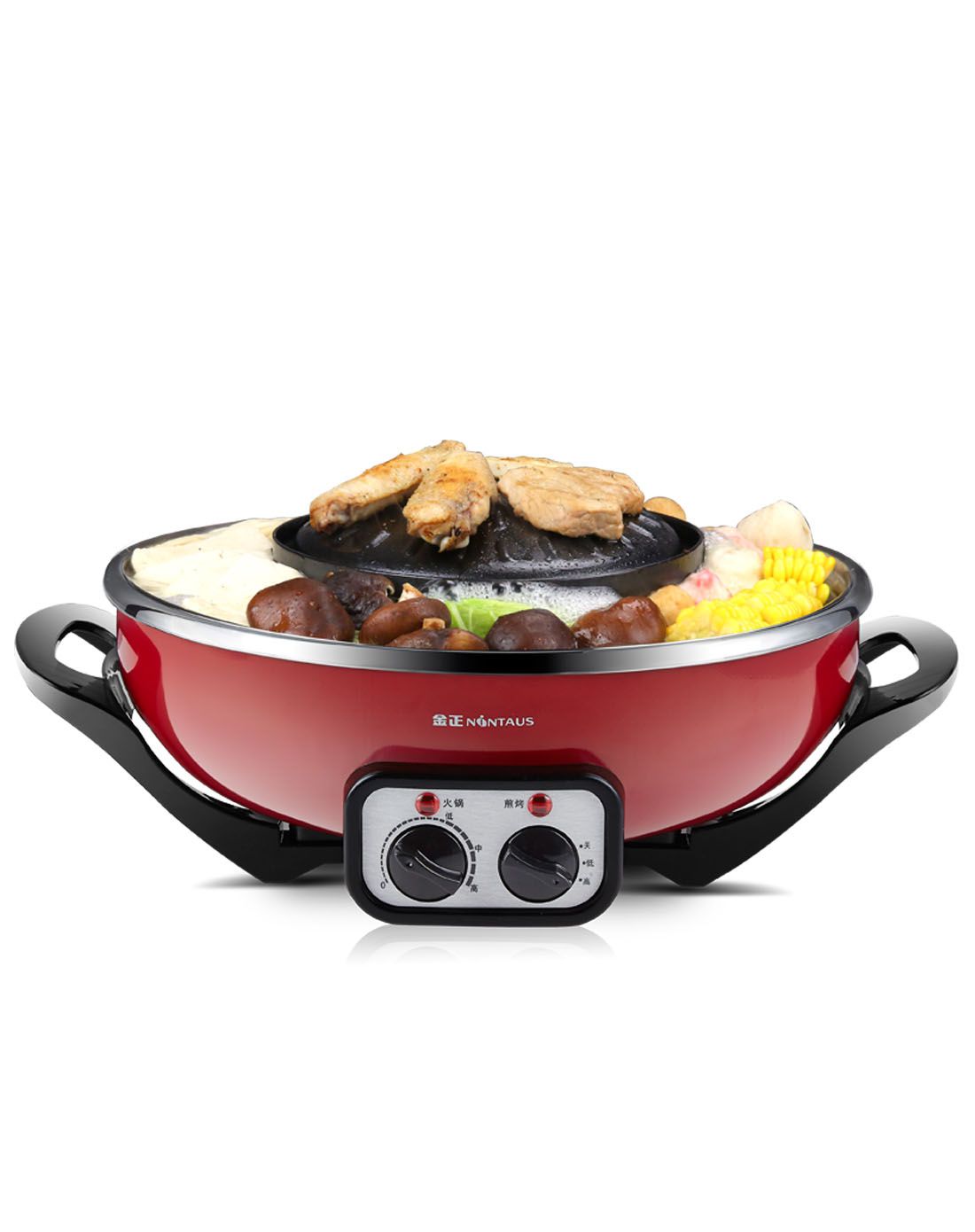 精钢涮烤锅 不锈钢电火锅4l