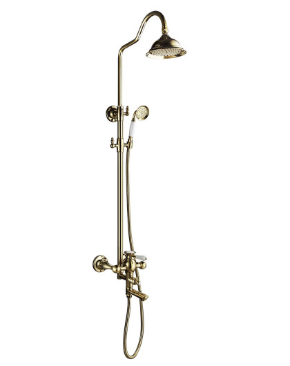 蓝藤g1005镀金色欧式仿古精铜花洒套装