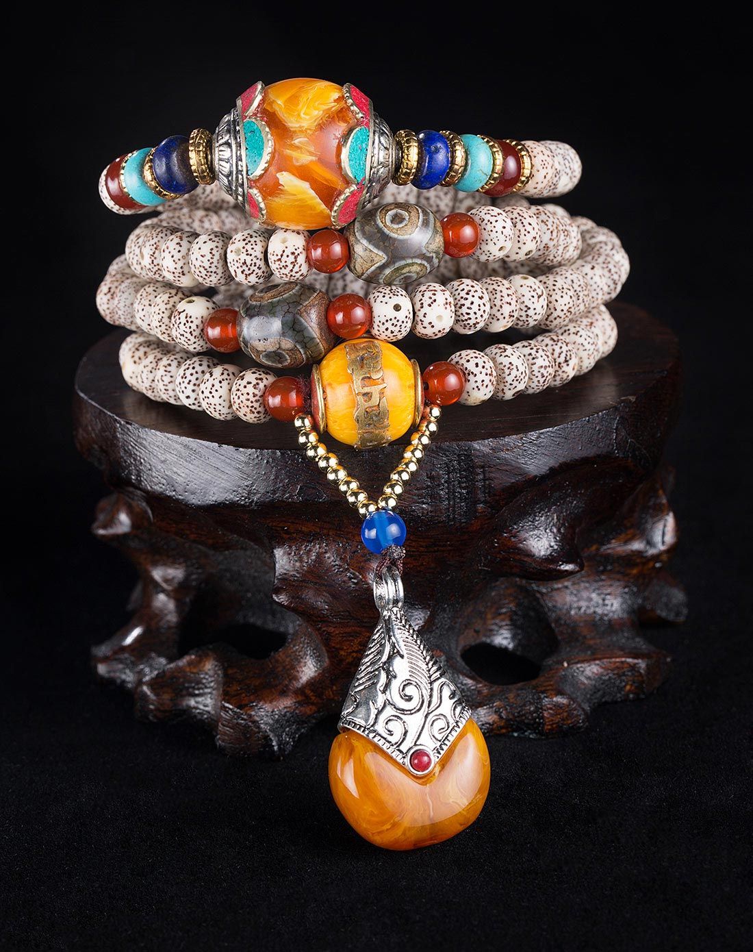 民族风藏式星月菩提108 项链手链