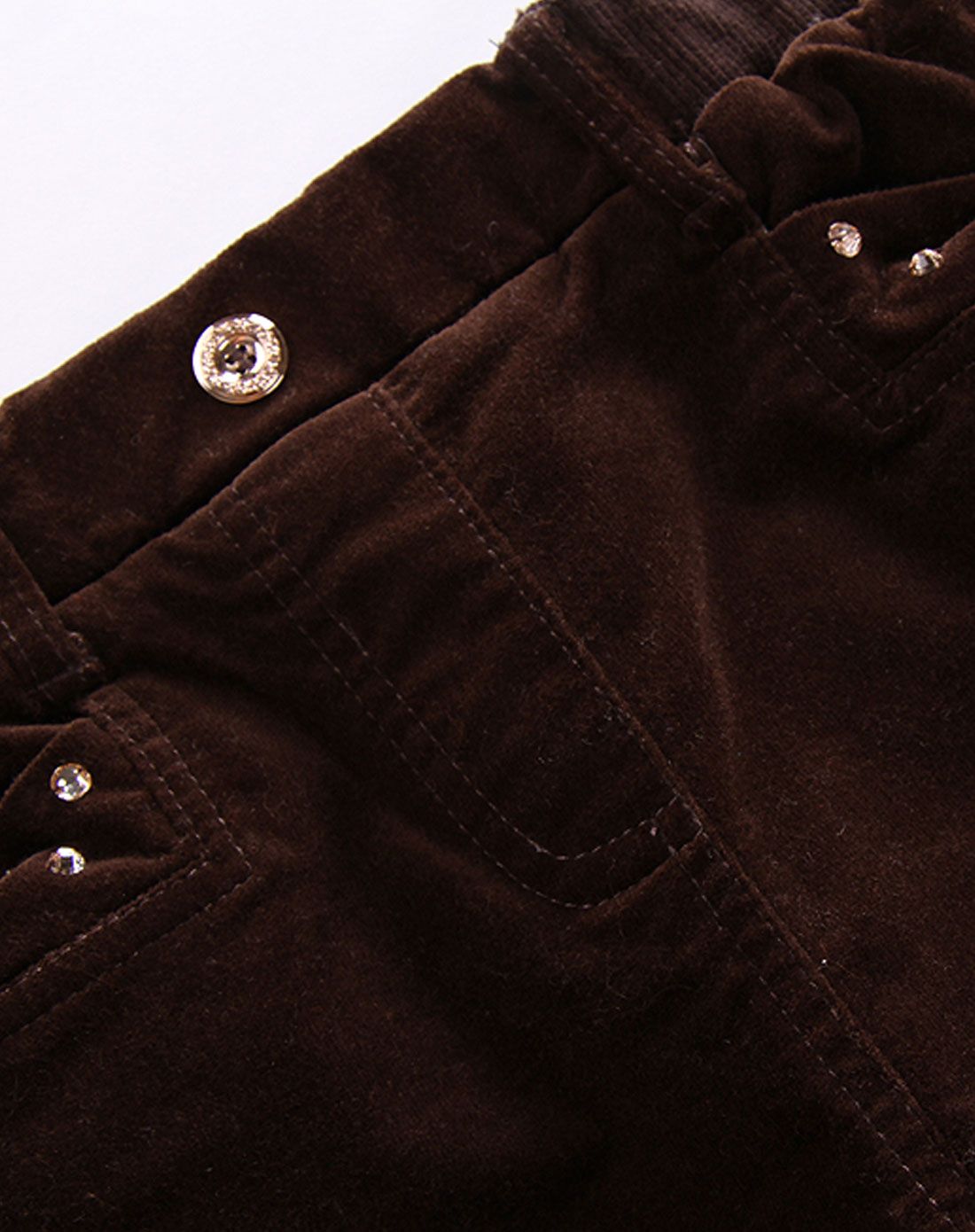 (不上线)女童赭石色加绒休闲长裤