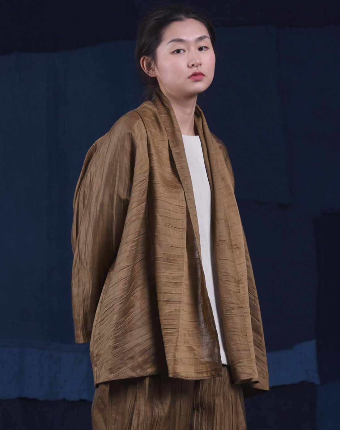 言茶yencha女装专场 yencha言茶亚麻长袖披挂外套