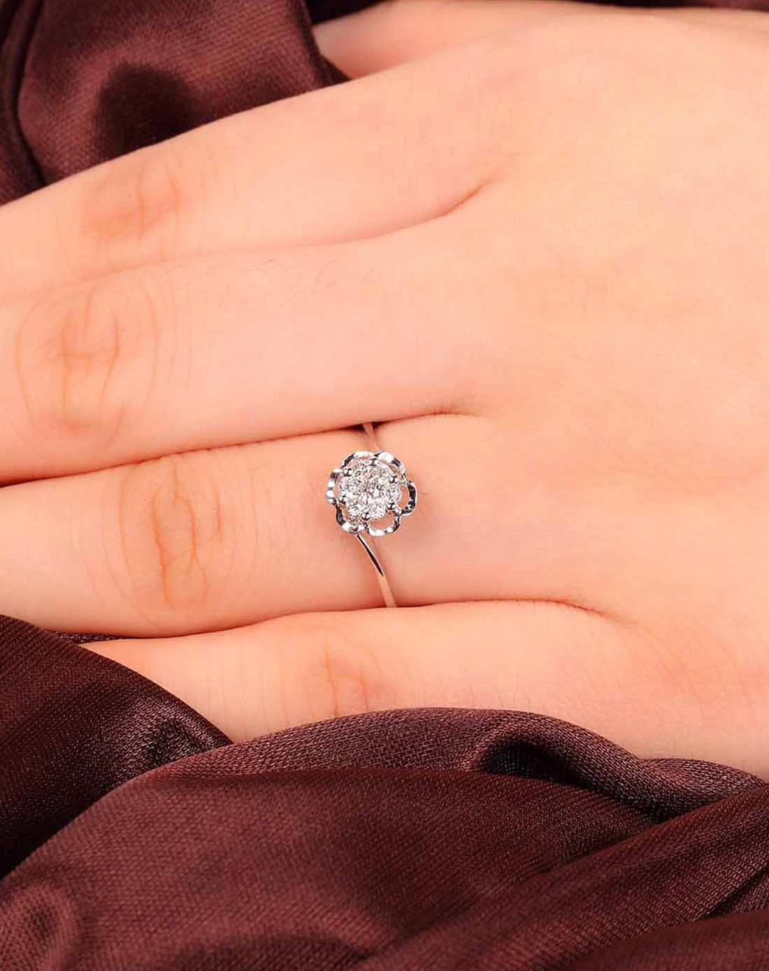 钻宝源 18k白金共20分钻石女戒