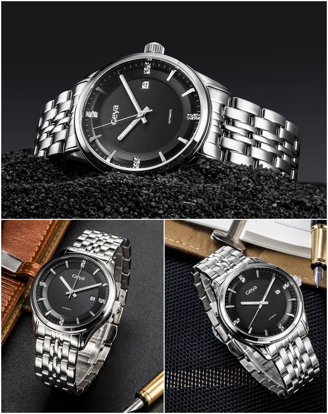 格雅geya手表专场 格雅经典商务简约全自动自动机械腕表