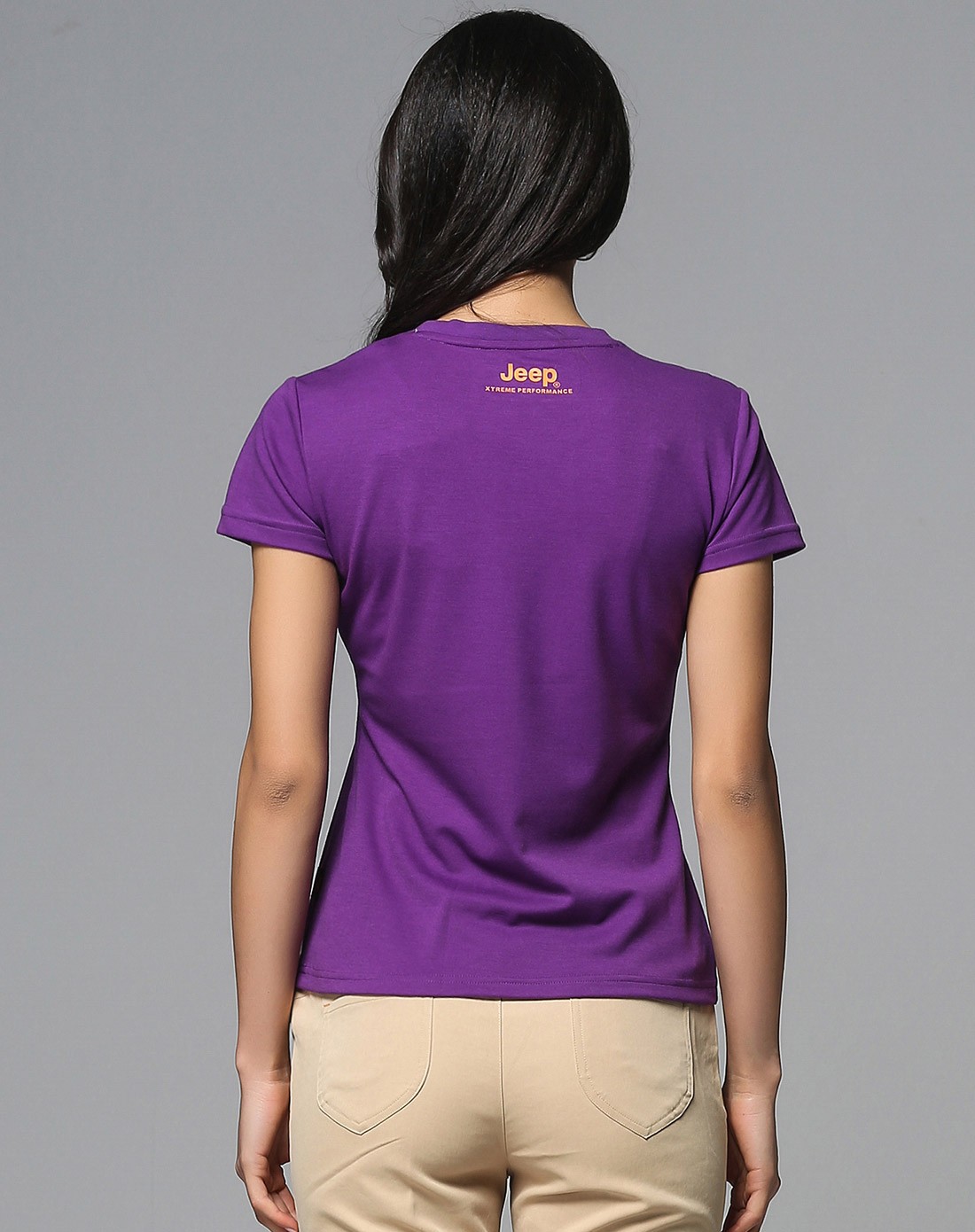女款酱紫色透气排汗速干短袖