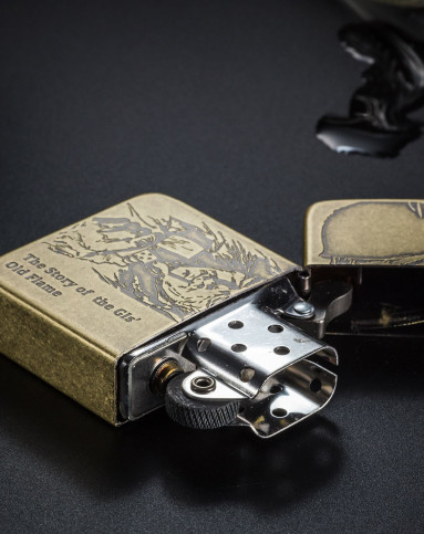 芝宝zippo打火机专场芝宝 美国大兵黄铜-雕刻1941复刻机1941 soldier