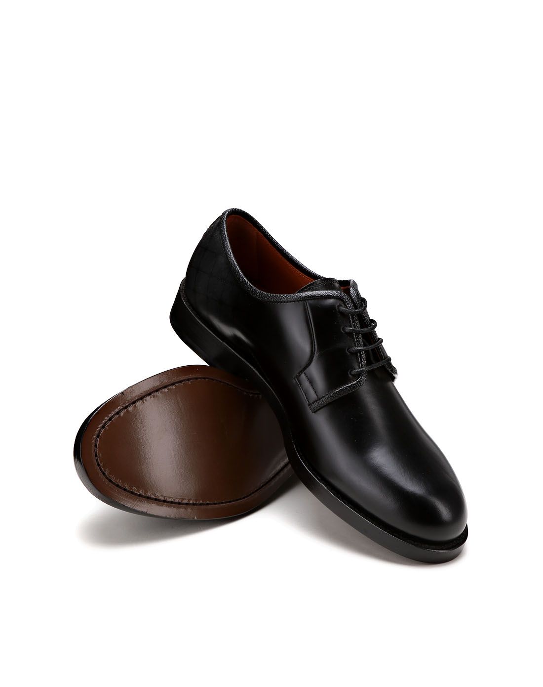 男款黑色华贵商务绑带皮鞋