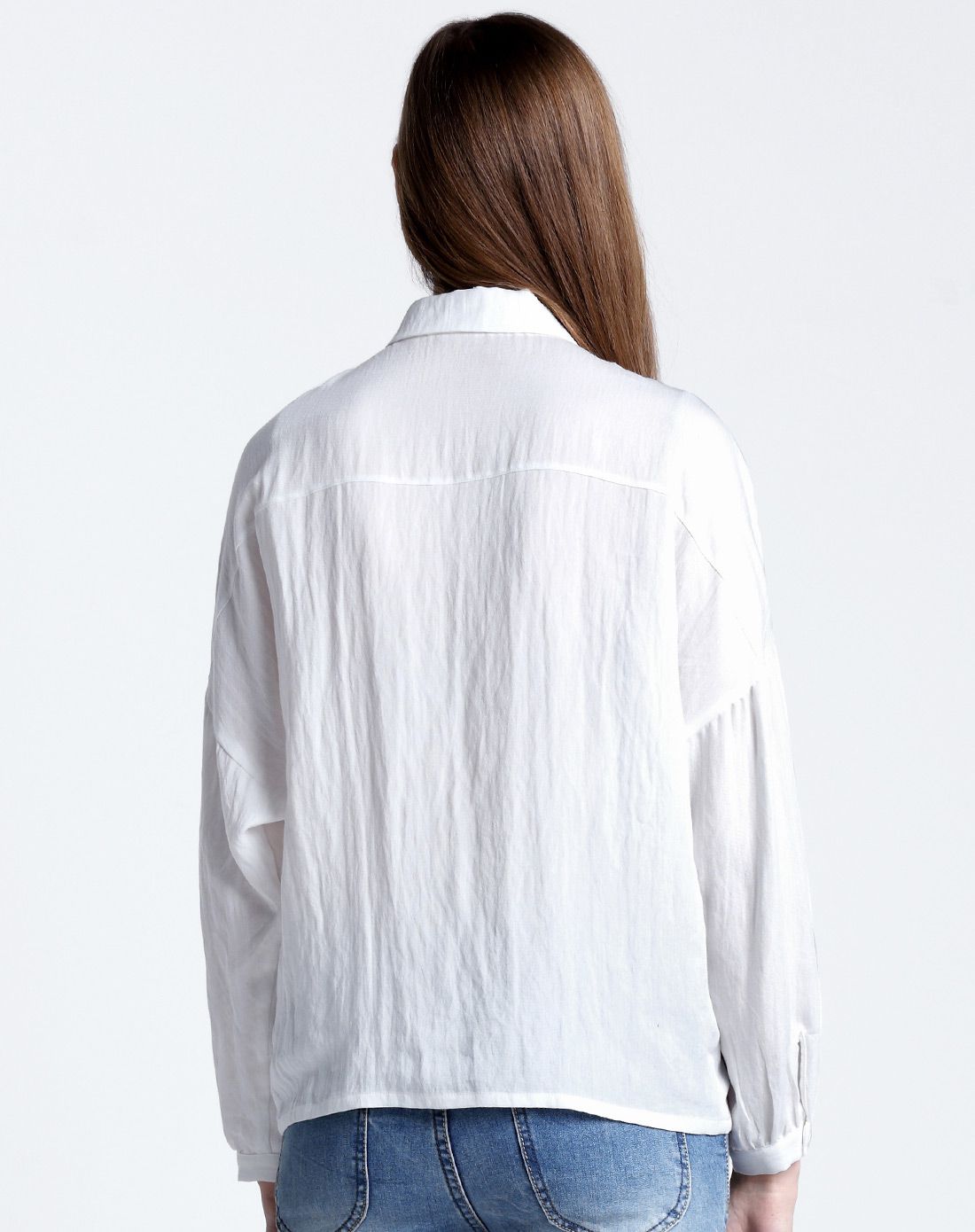 欧美休闲女装棉麻面料荷叶边门襟宽松衬衫