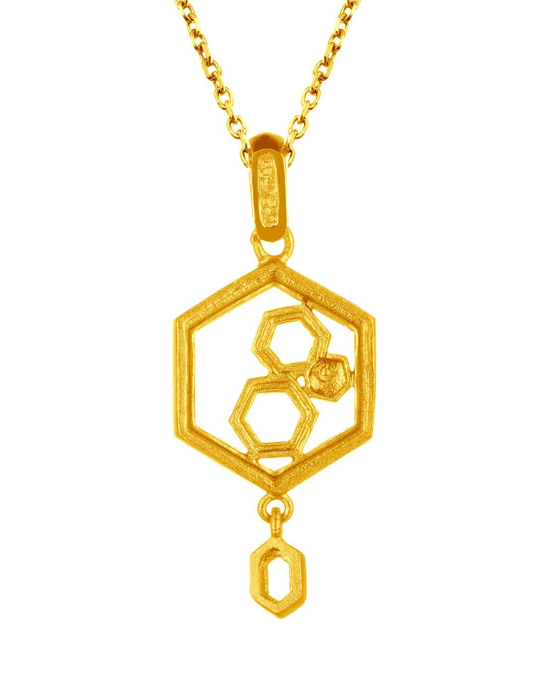 足金蜂巢黄金吊坠(不含项链)2.37克