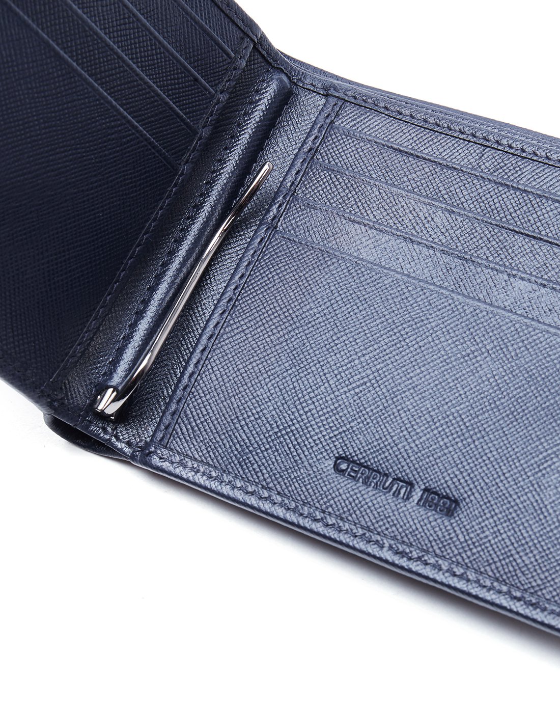 cerruti 1881男款十字纹牛皮短款钱包