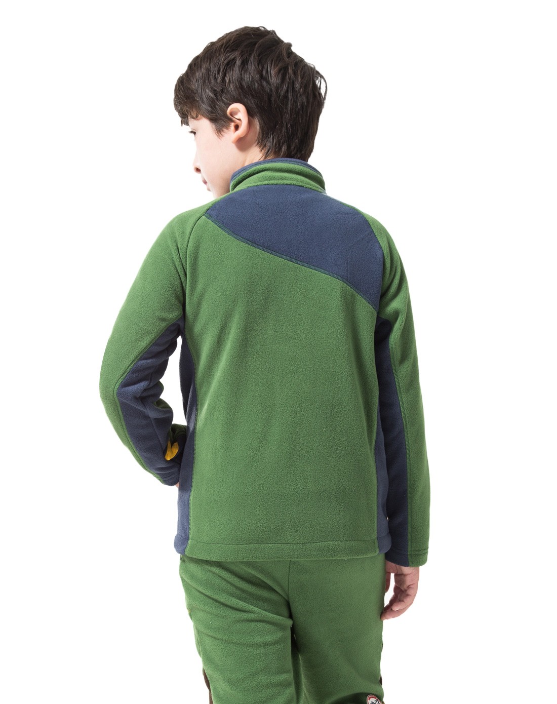 透气舒适 中性橄榄绿/藏青童款抓绒衣