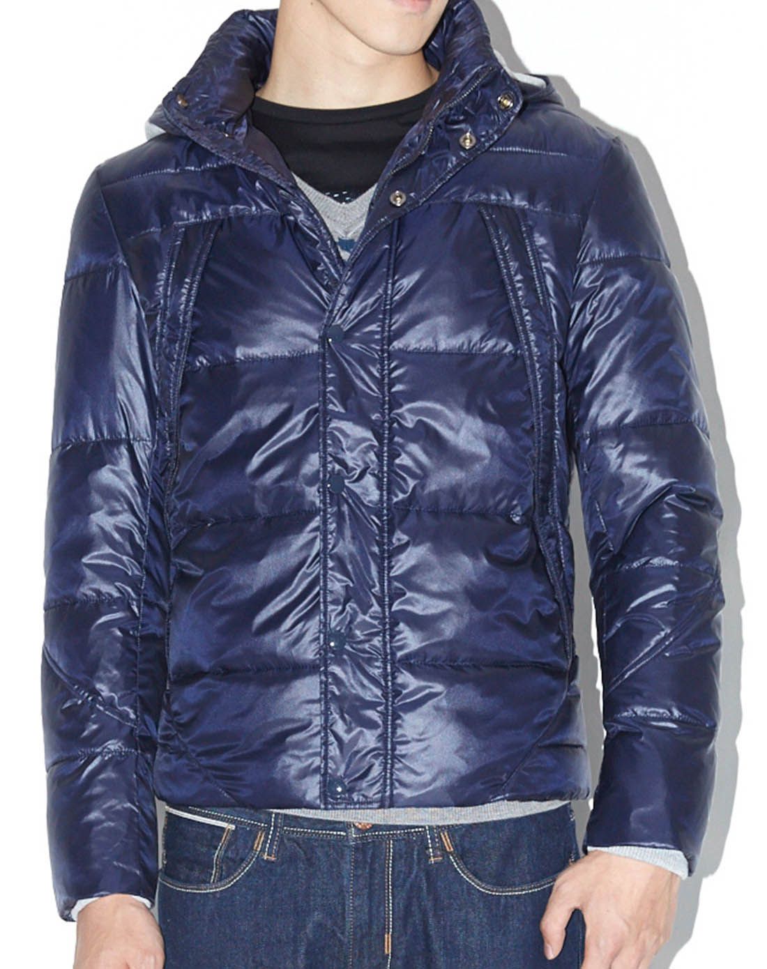 藏青色休闲棉服