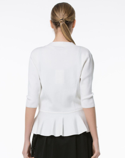 白色修身百搭针织开衫