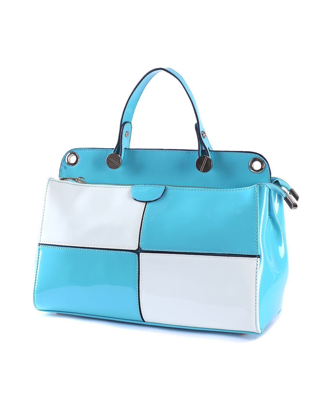 法国fashion tv collection男女鞋包时尚撞色拼接商务定型中号包fvc05