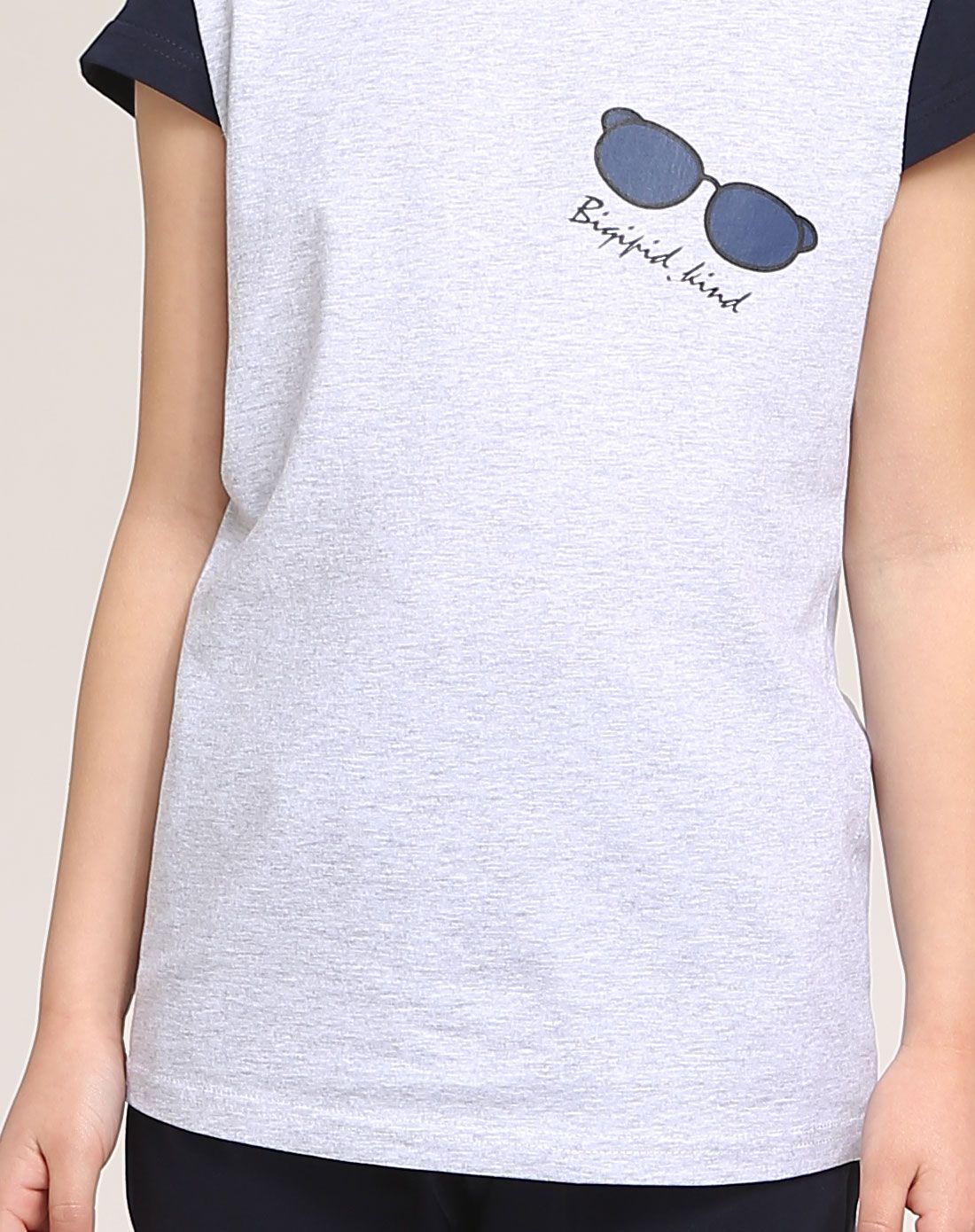 芘琪派迪设计师专场女童丈青色套头短袖套装k6s-352101_唯品会