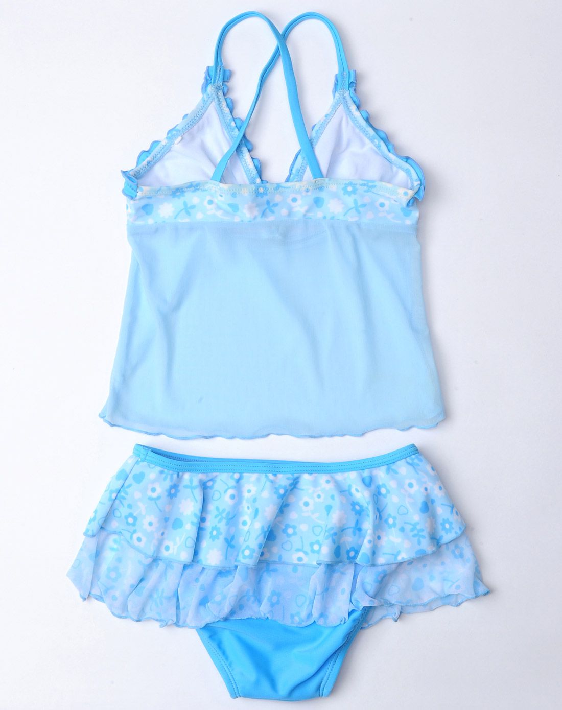 浩沙hosa泳装专场 女童款浅蓝色分体泳衣 迷你可爱