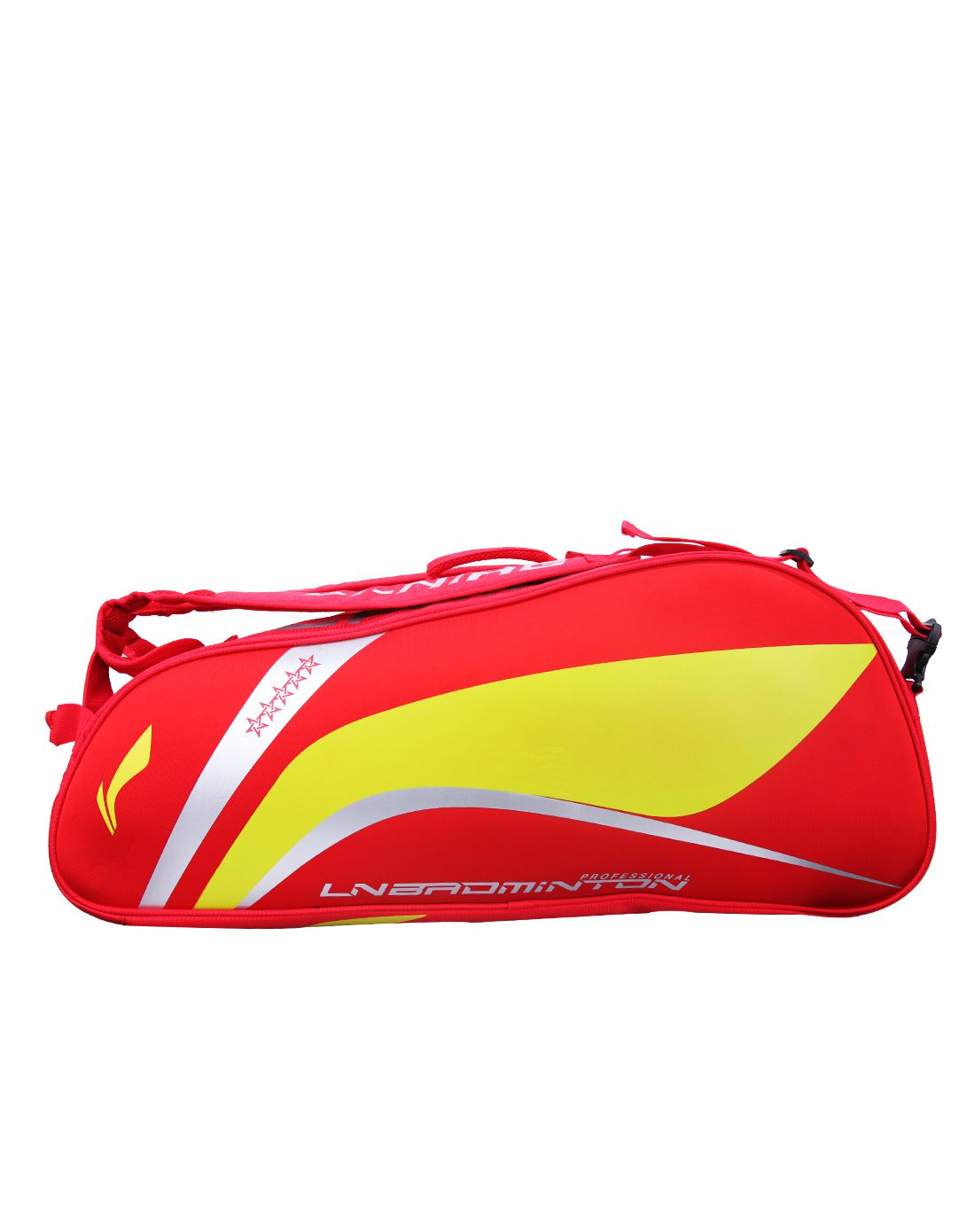 李宁 实用大容量 中性款红色羽毛球6支装拍包