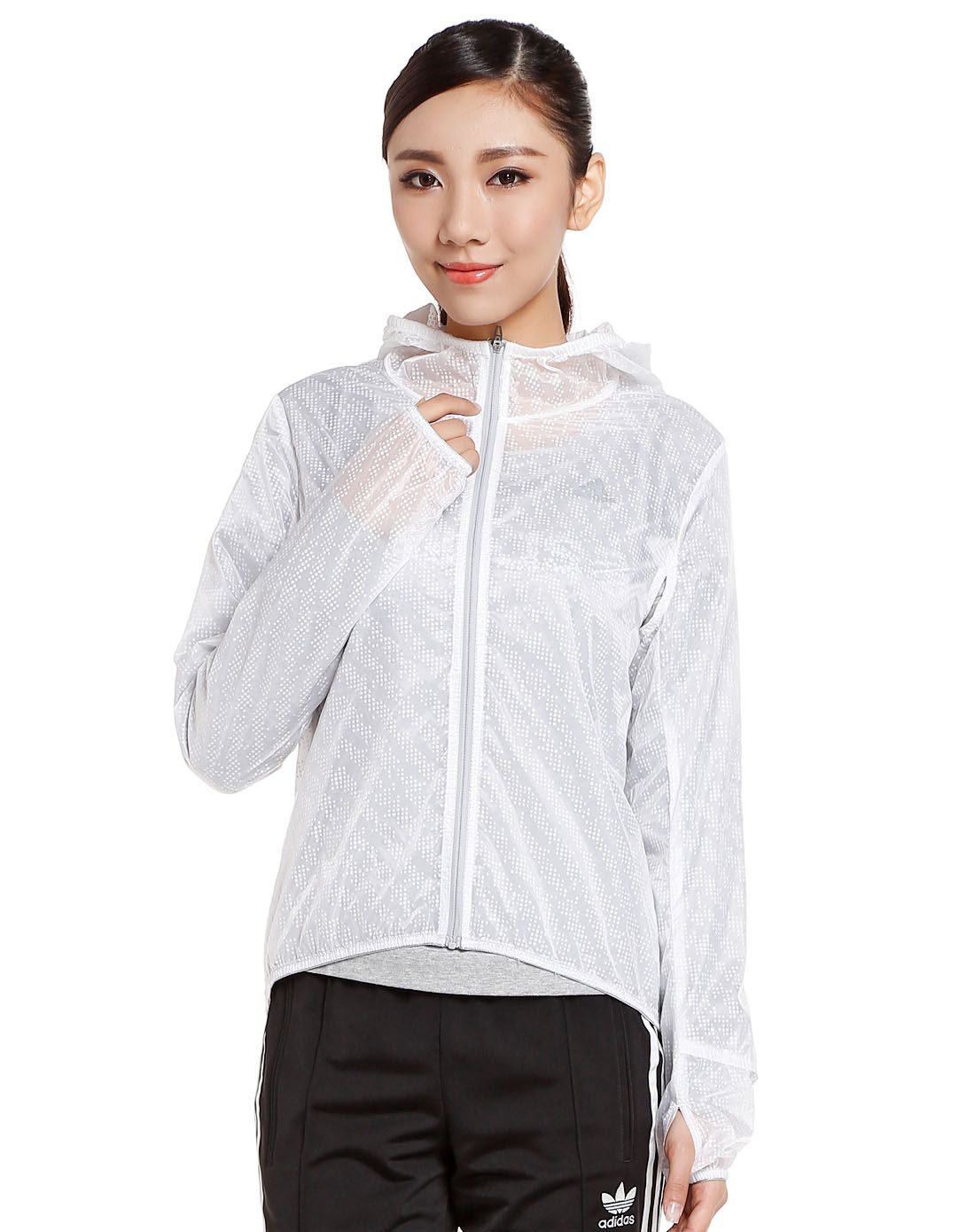 舒适透薄 女款白色皮肤衣 跑步系列