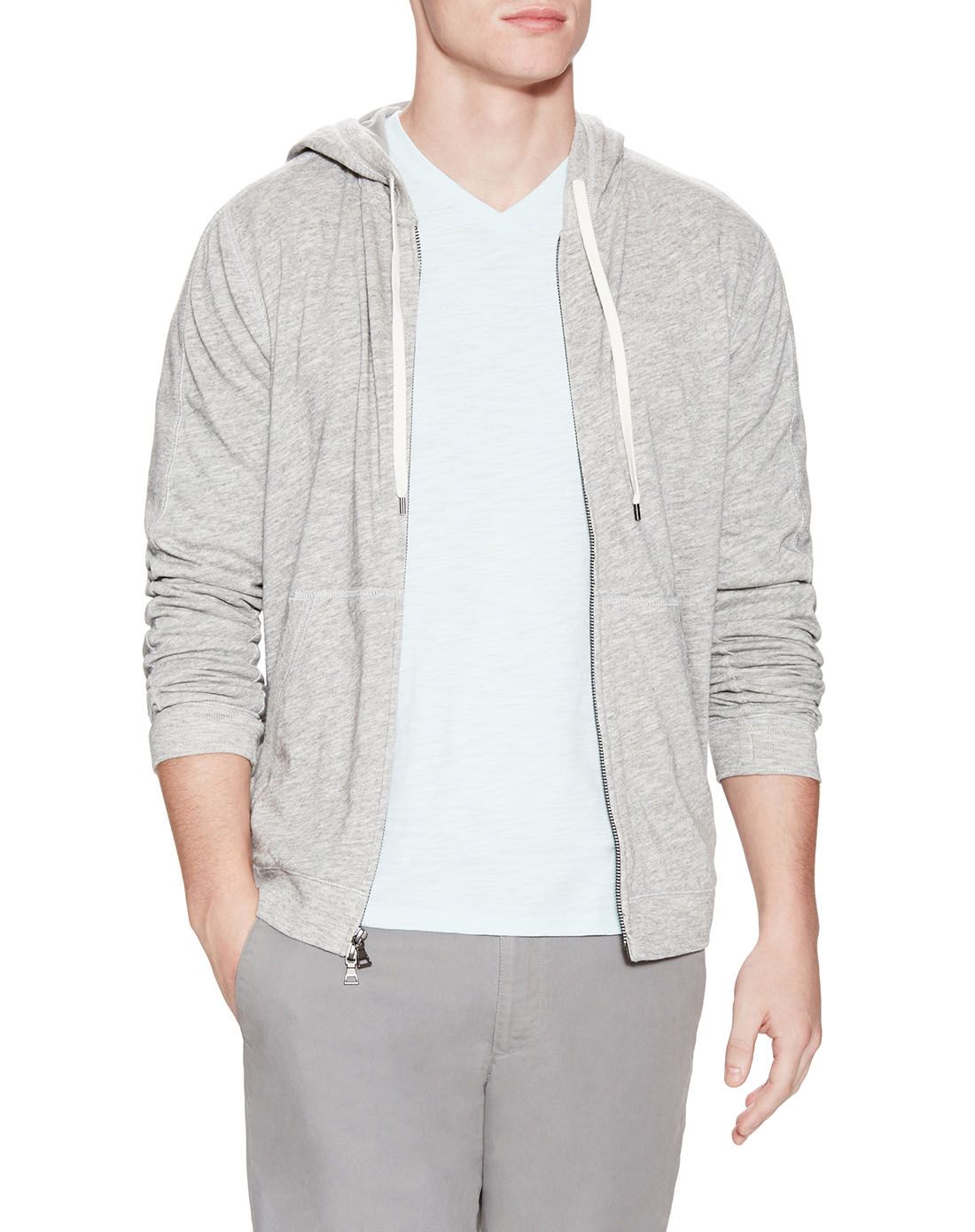 vince男装专场 > vince浅灰色休闲时尚连帽长袖外套  商品编码